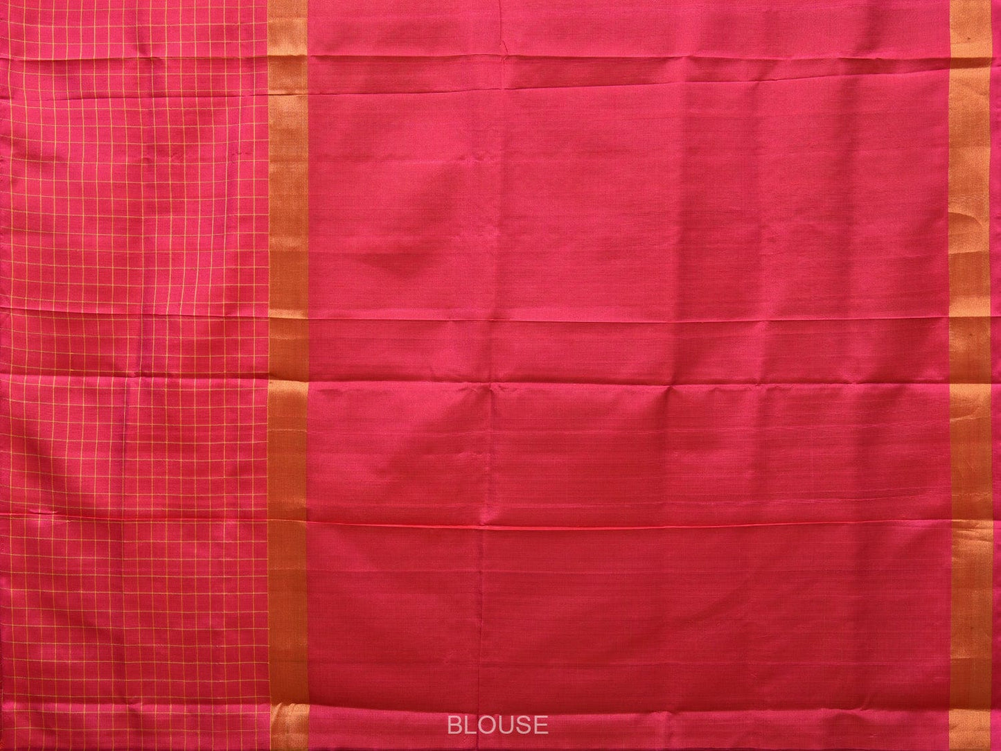 Mustard and Pink Uppada Silk Handloom Saree with Body Buta and Checks Border Design u2116