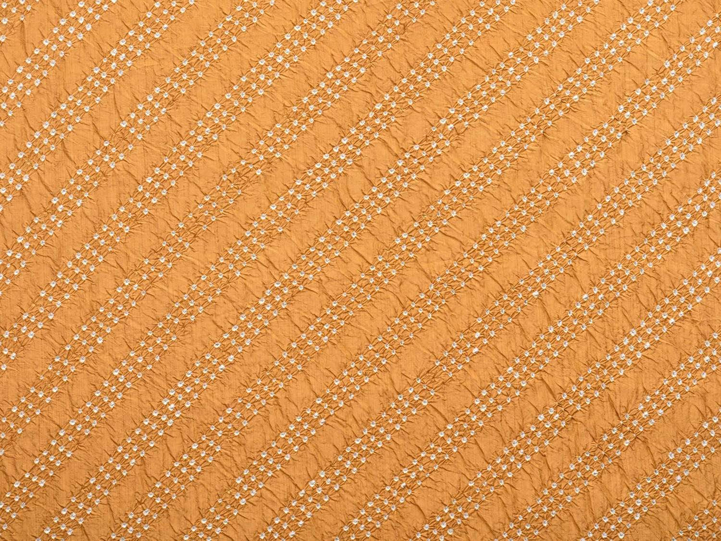 Mustard and Red Bandhani Kanchipuram Silk Handloom Saree with Diagonal Design bn0216