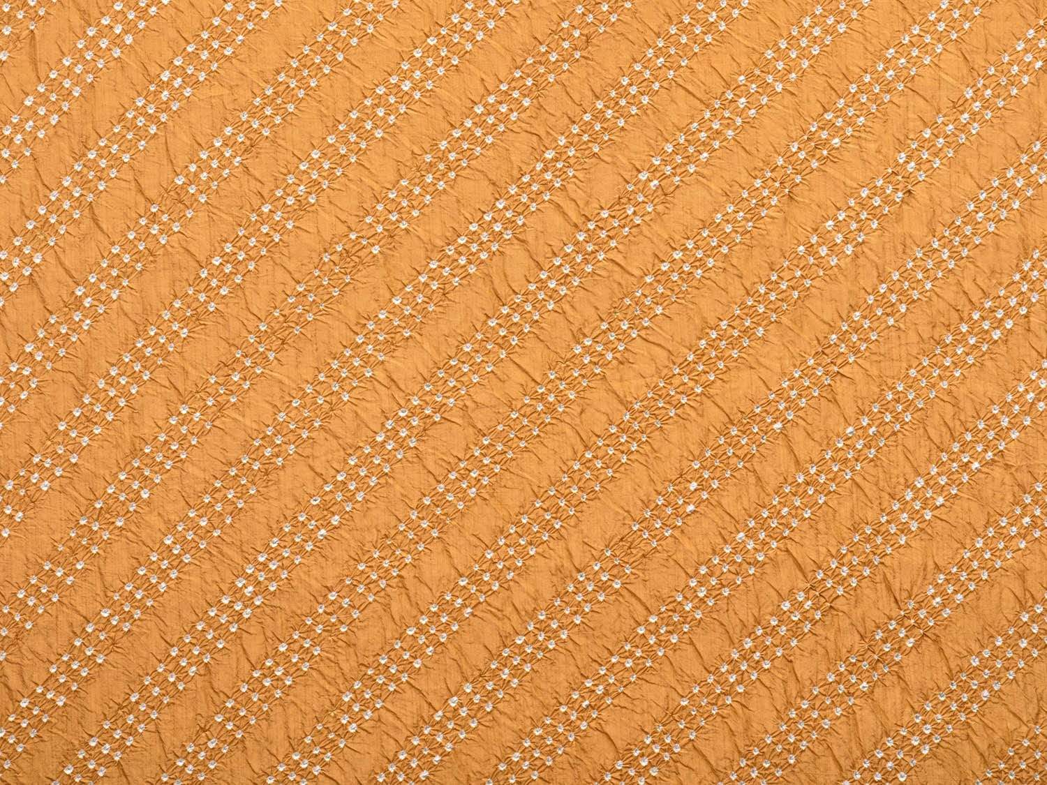 Mustard and Red Bandhani Kanchipuram Silk Handloom Saree with Diagonal Design bn0216