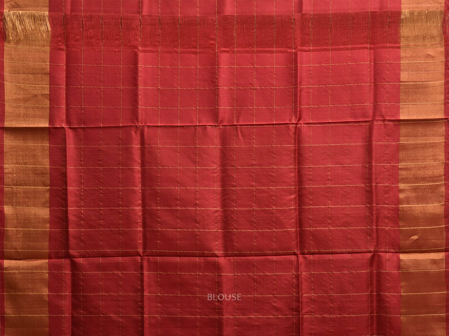 Mustard and Red Uppada Silk Handloom Saree with Big Checks Design u2362