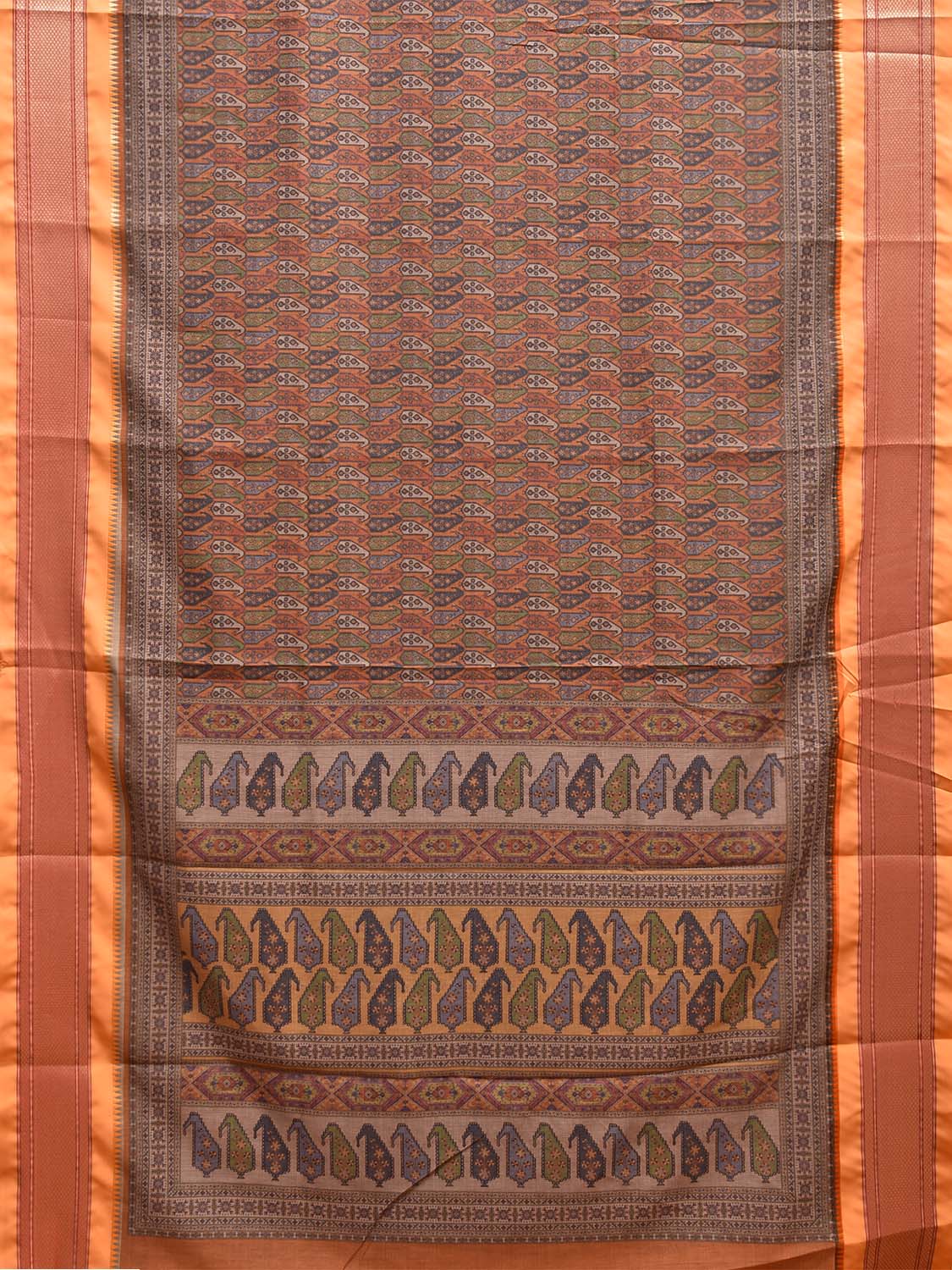 Mustard Bamboo Cotton Saree with DIgital Print Design bc0660