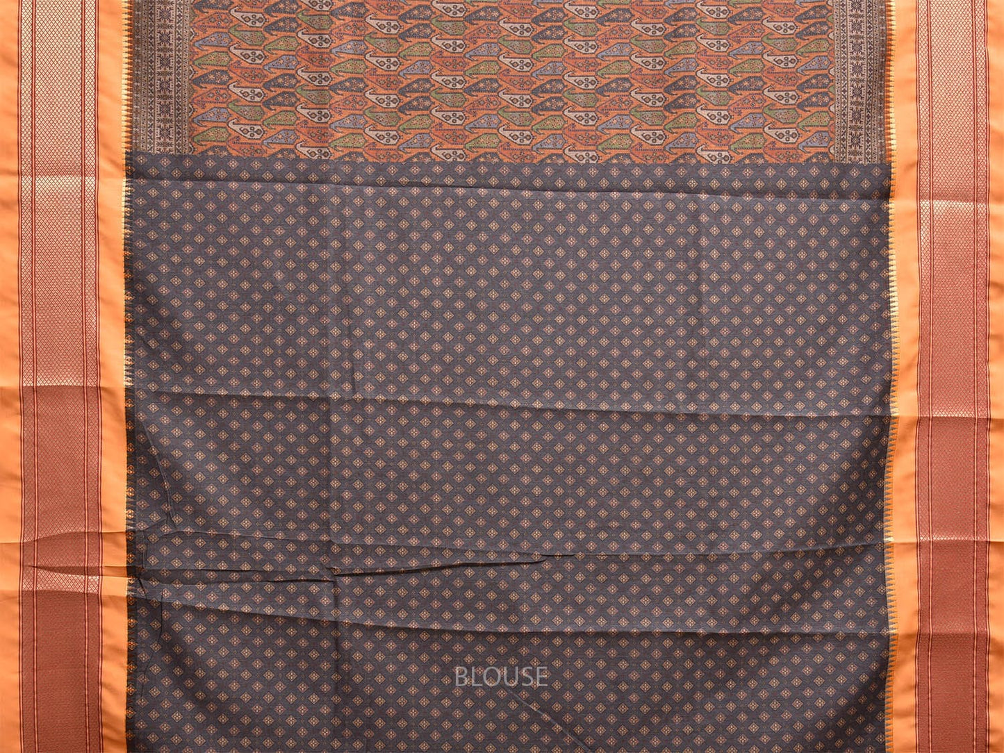 Mustard Bamboo Cotton Saree with DIgital Print Design bc0660