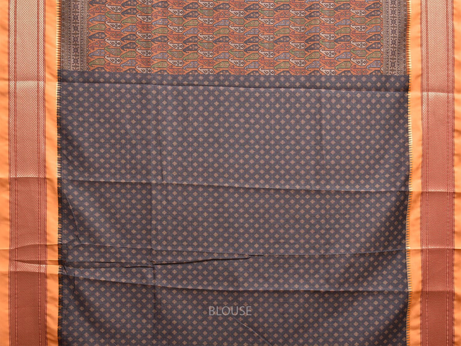 Mustard Bamboo Cotton Saree with DIgital Print Design bc0660