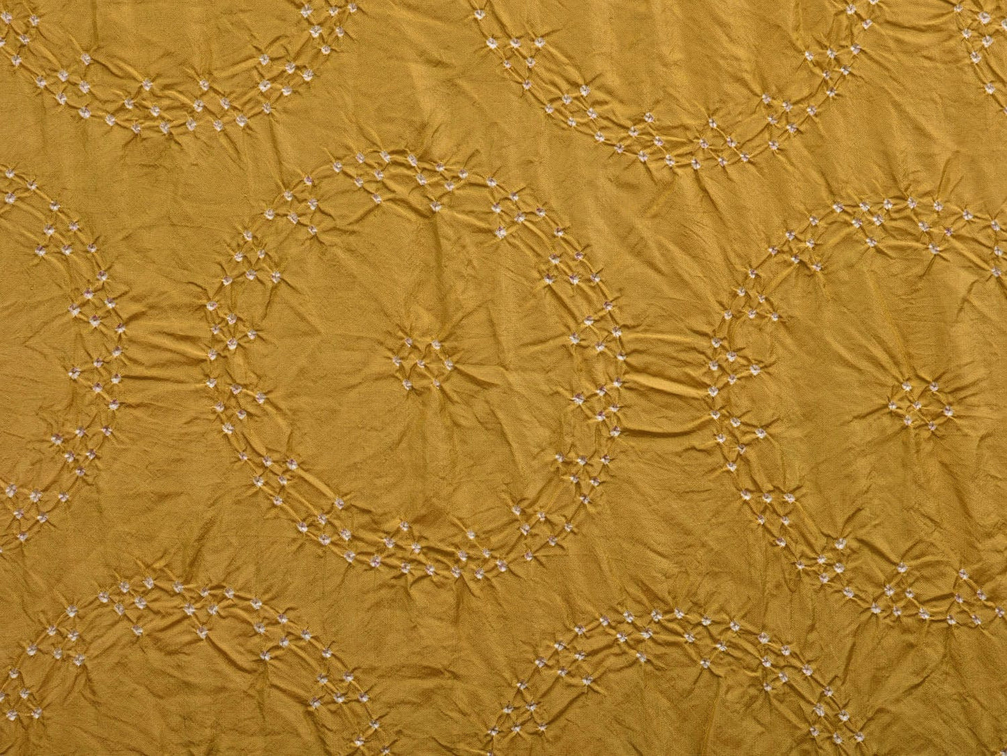 Mustard Bandhani Kanchipuram Silk Handloom Saree with Border Design bn0392