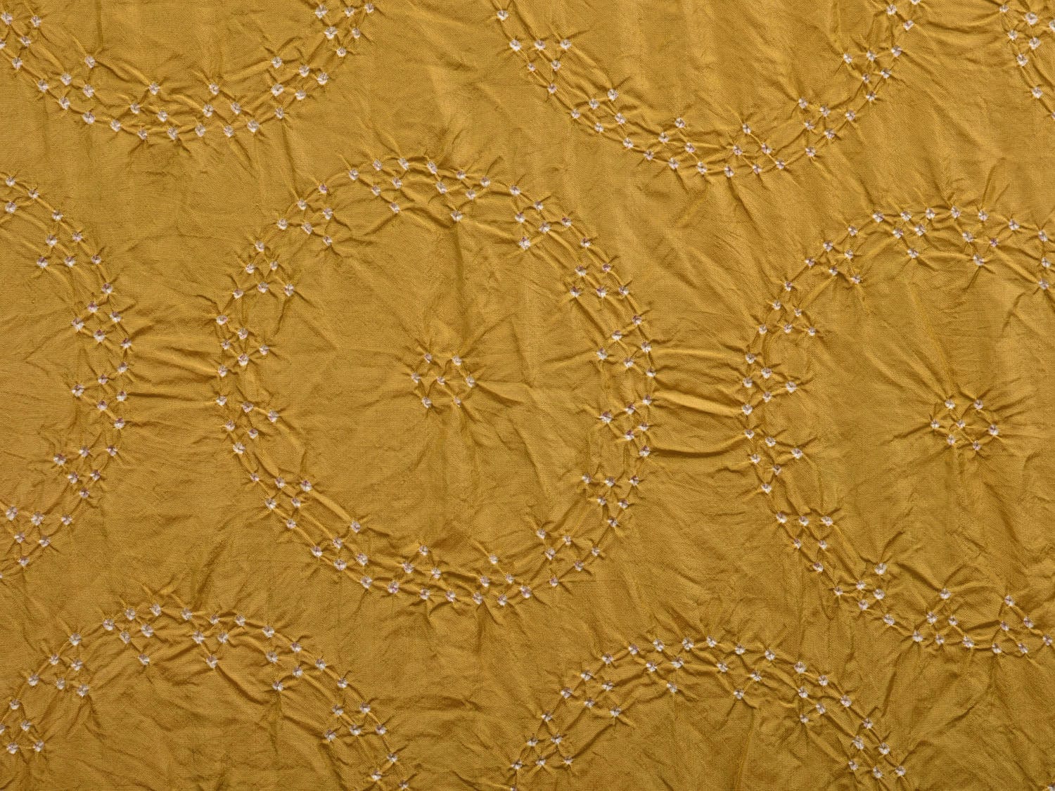 Mustard Bandhani Kanchipuram Silk Handloom Saree with Border Design bn0392