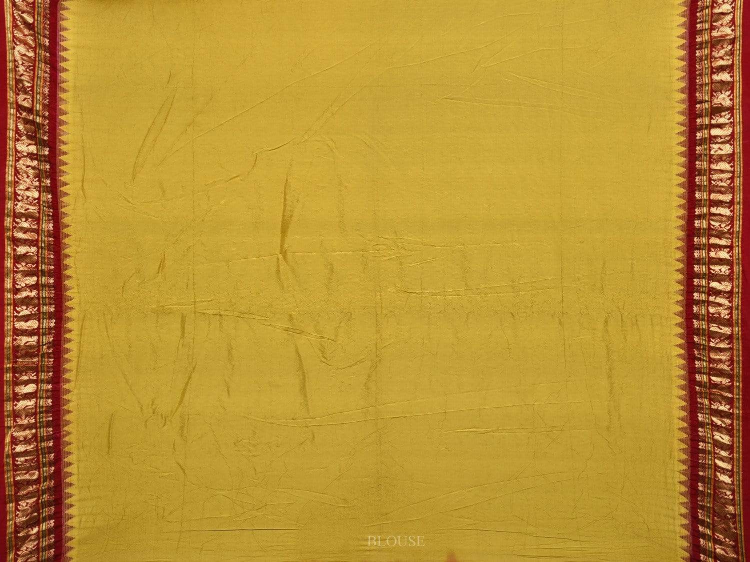 Mustard Bandhani Kanchipuram Silk Handloom Saree with Pallu and Border Design bn0274