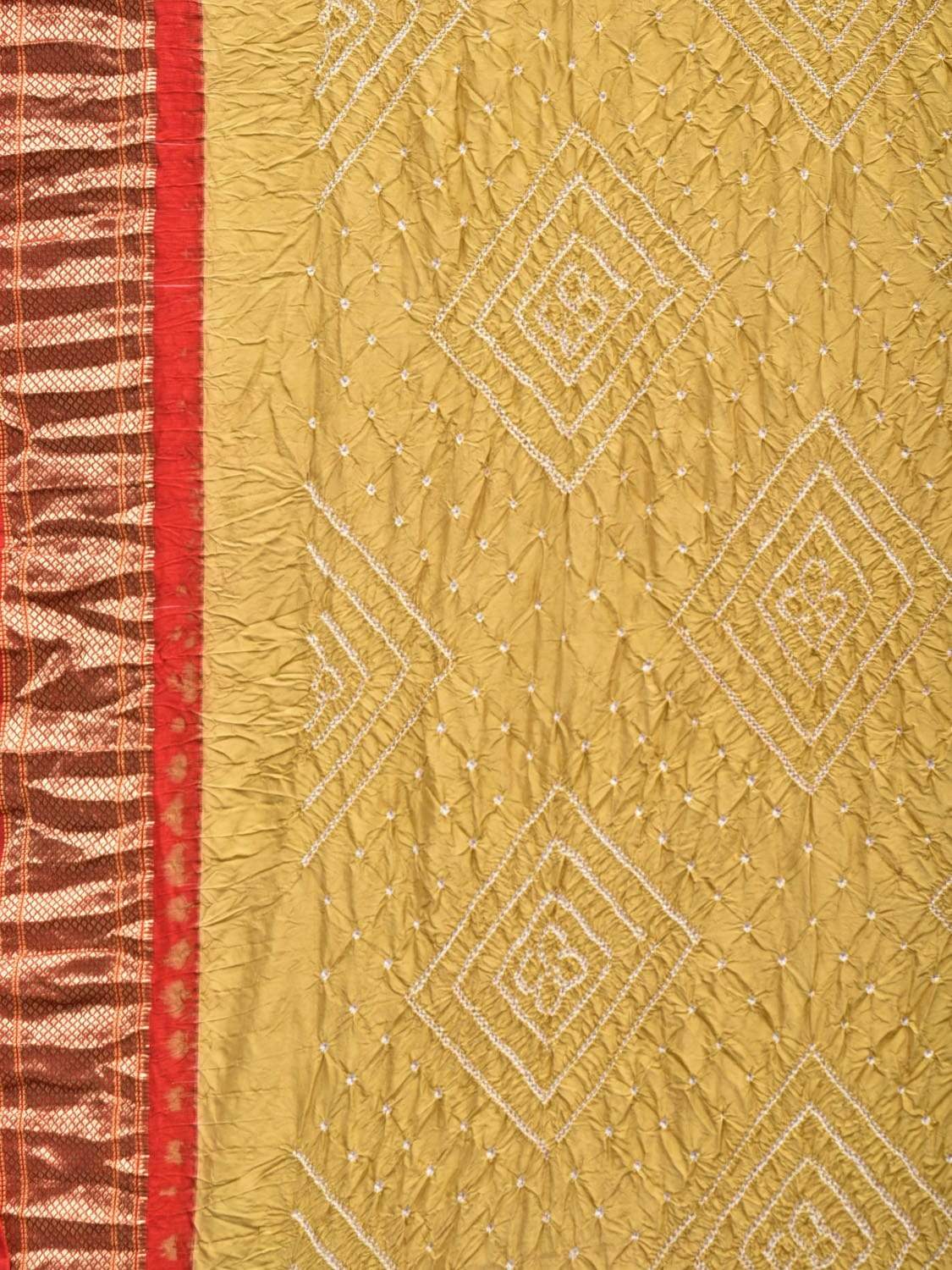 Mustard Bandhani Paithani Silk Handloom Saree with Pallu Design bn0281