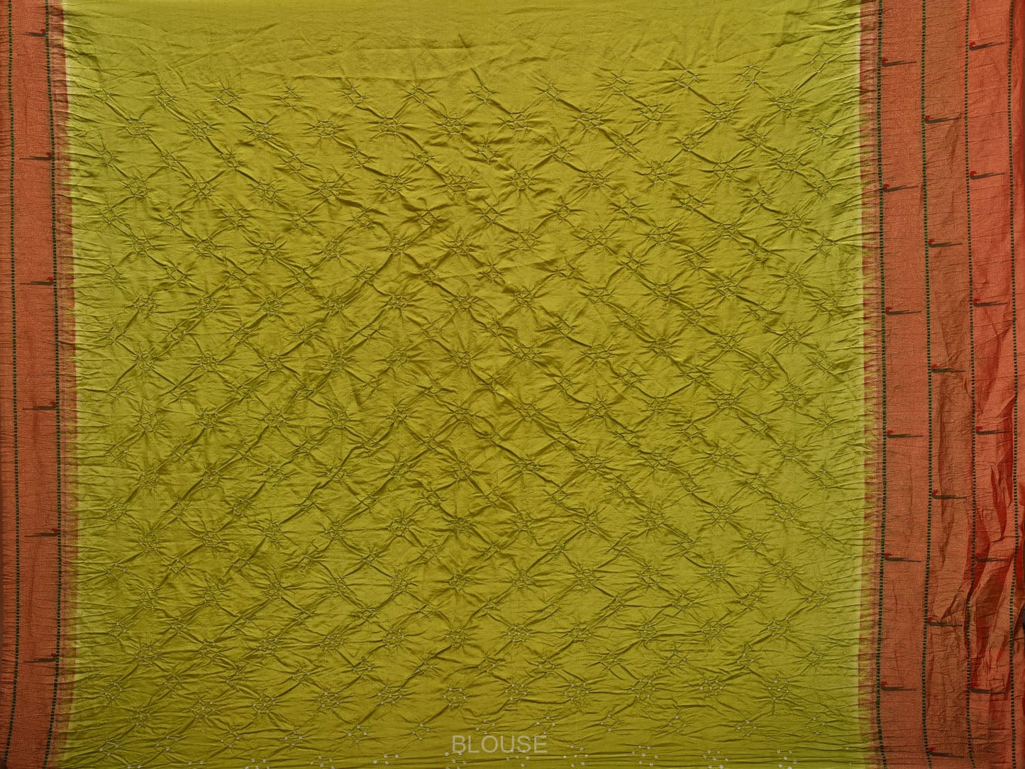 Mustard Bandhani Paithani Silk Handloom Saree with Triple Muniya Border Design bn0399