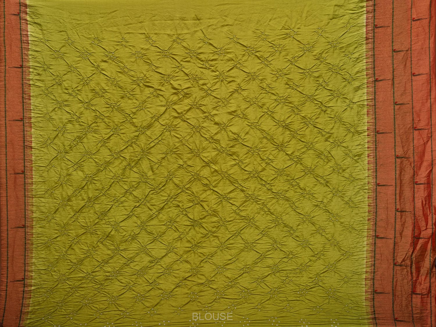 Mustard Bandhani Paithani Silk Handloom Saree with Triple Muniya Border Design bn0399