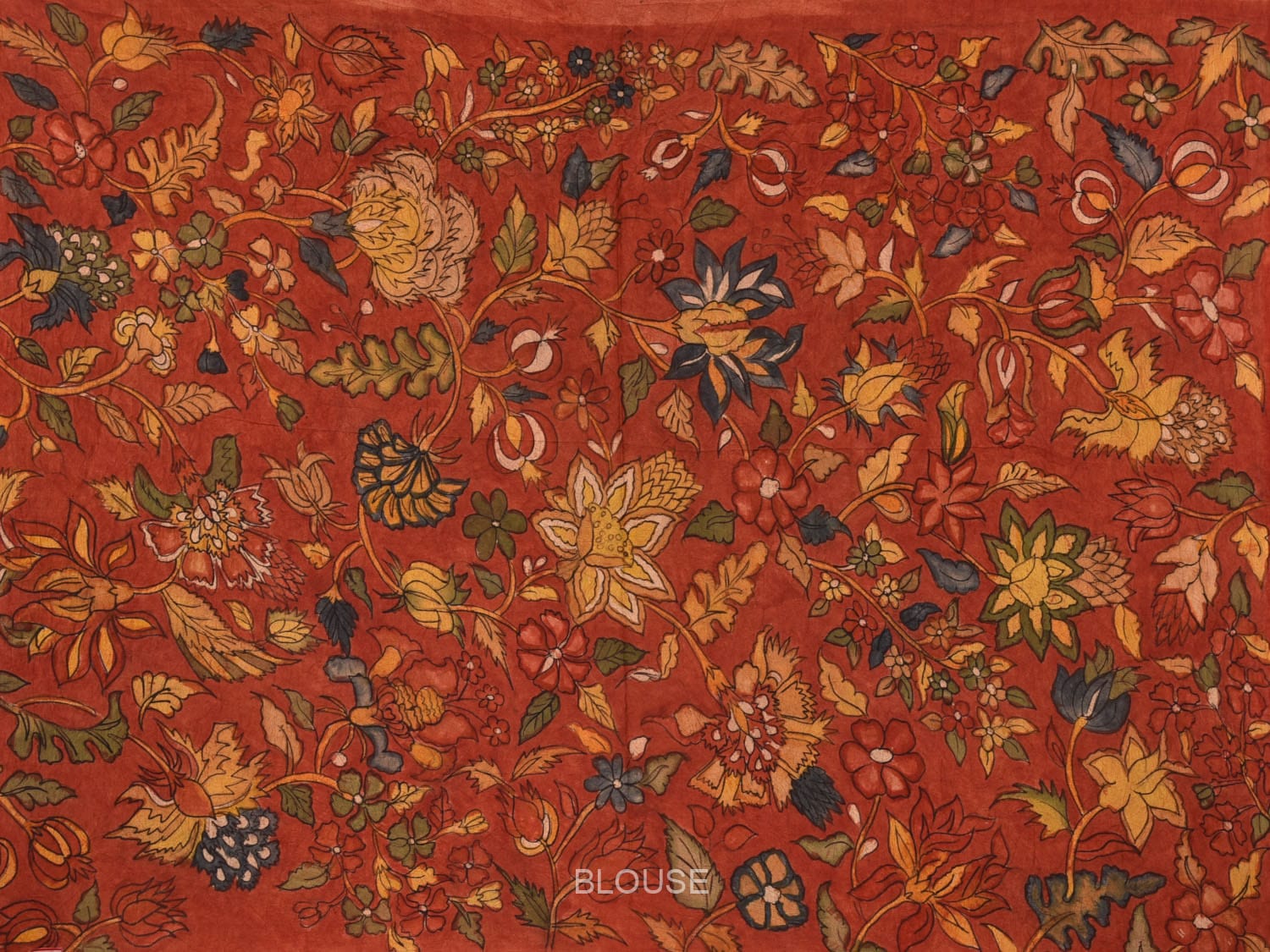 Mustard Bandhani Silk Handloom Saree with Kalamkari Hand Painted Pallu and Blouse Design bn0474