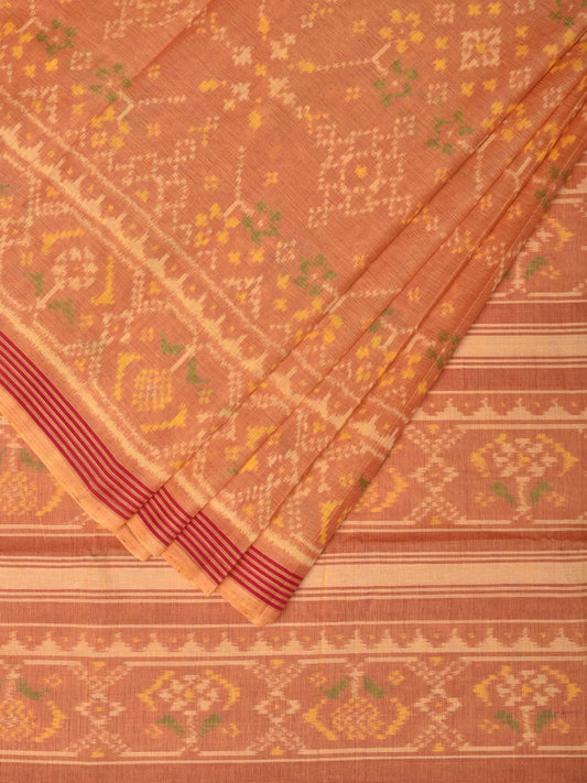 Mustard Ikat Cotton Handloom Saree with All Over Design i0777