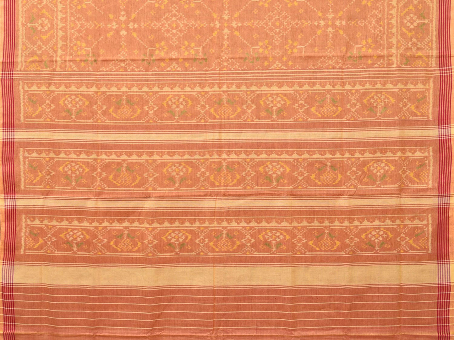 Mustard Ikat Cotton Handloom Saree with All Over Design i0777
