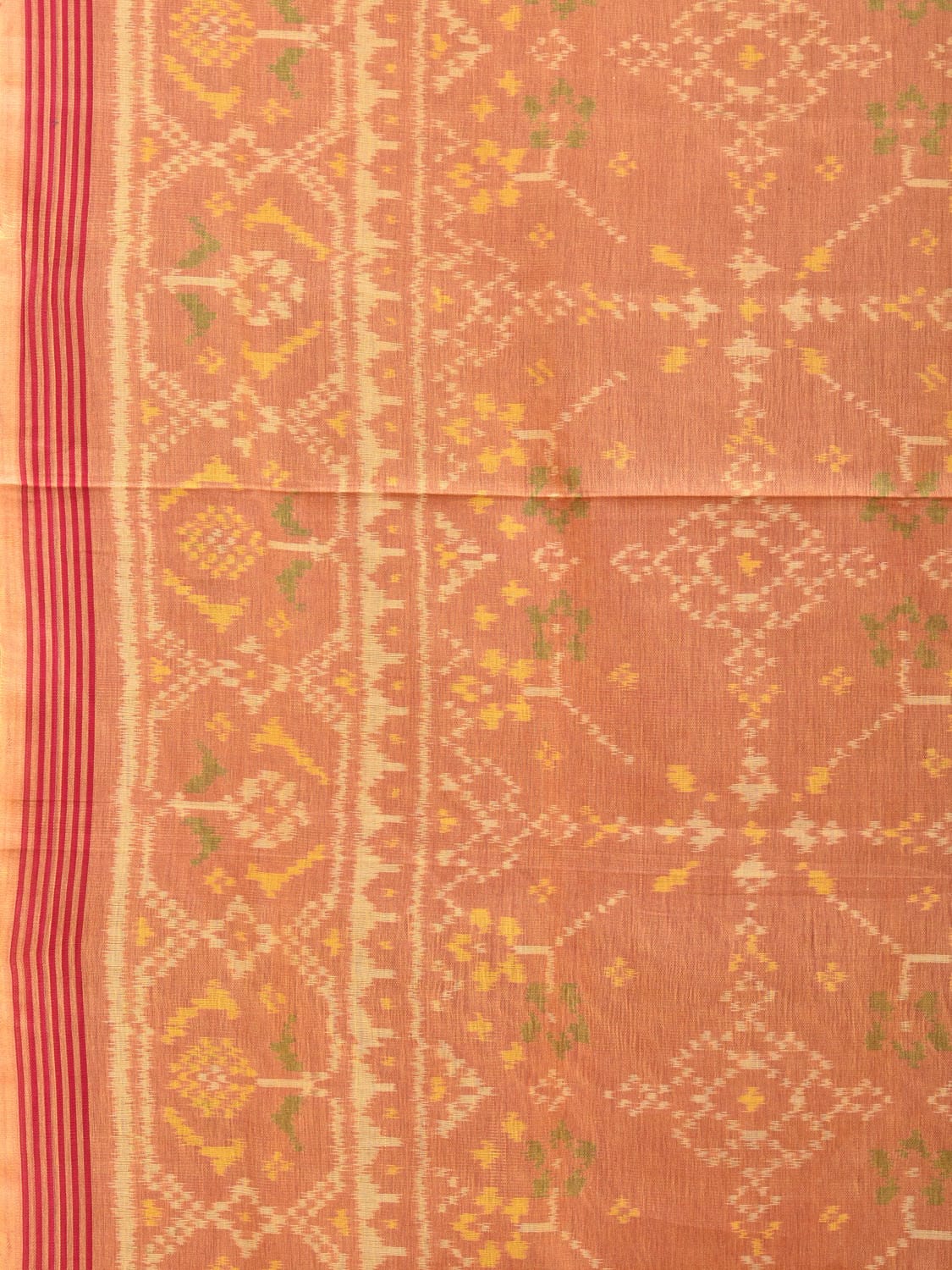 Mustard Ikat Cotton Handloom Saree with All Over Design i0777