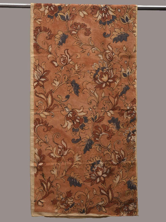 Mustard Kalamkari Hand Painted Woolen Handloom Stole with Floral Design ds2436