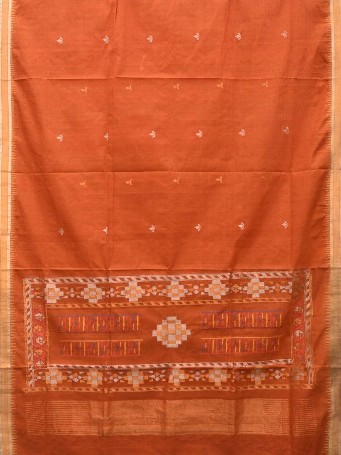 Mustard Khadi Cotton Handloom Saree with Interlock Pallu Design kh0520