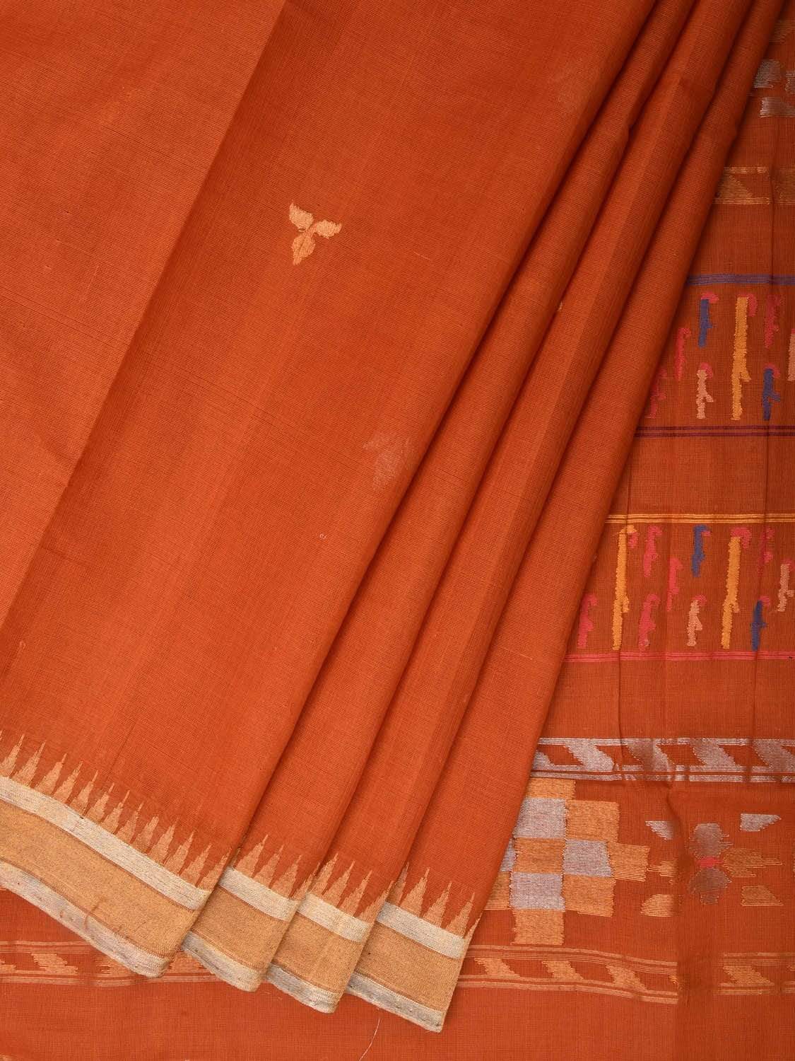 Mustard Khadi Cotton Handloom Saree with Interlock Pallu Design kh0520