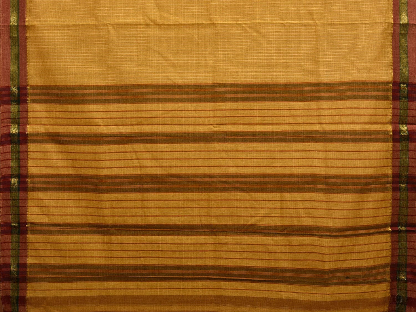 Mustard Narayanpet Cotton Handloom Saree with Checks Design No Blouse np0884