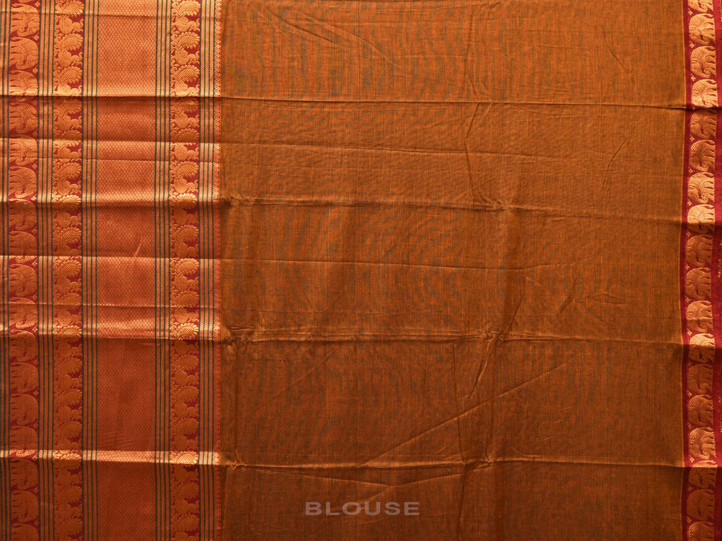 Mustard Narayanpet Cotton Handloom Saree with One Side Big Zari Border Design np0735