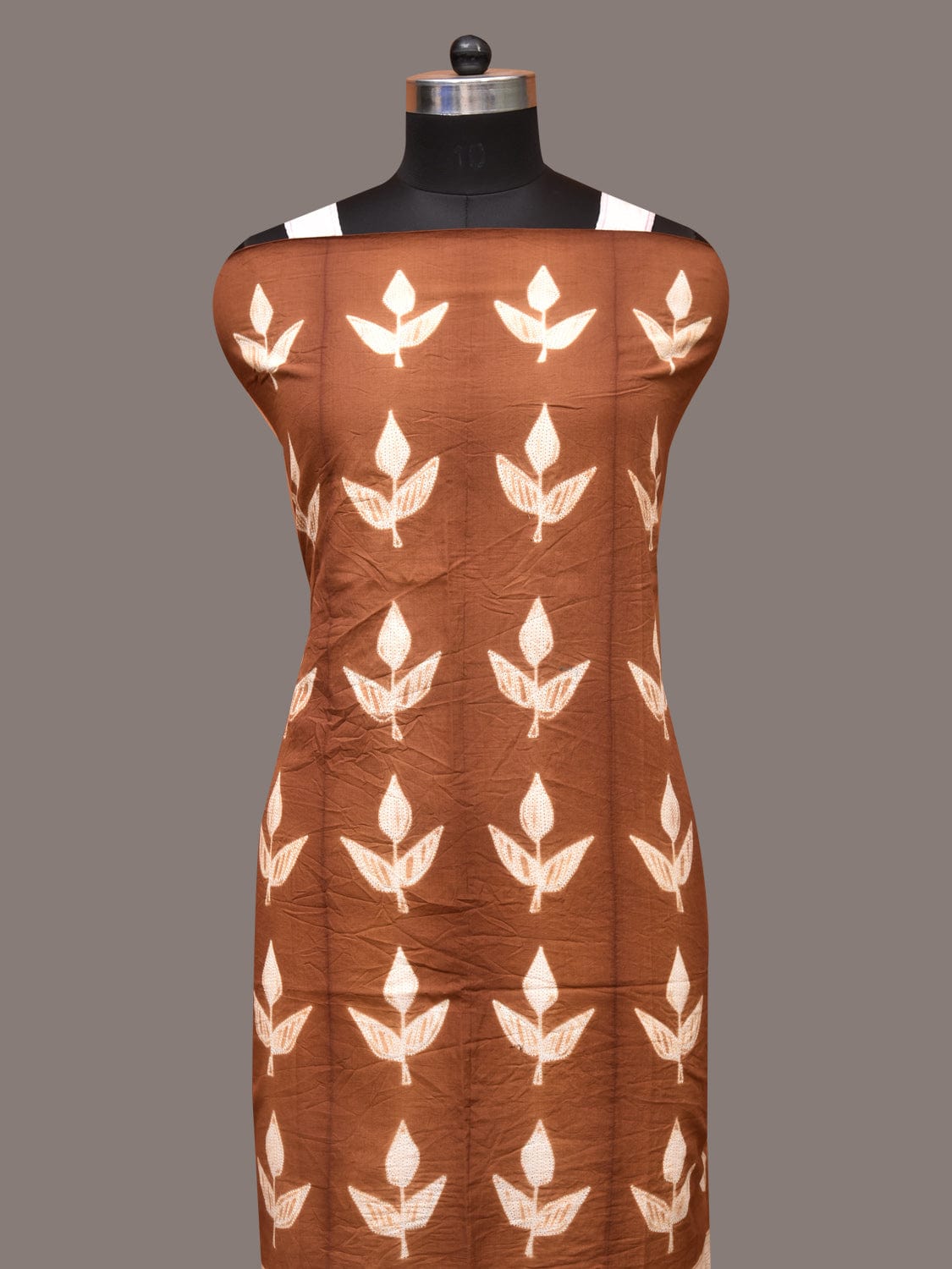 Mustard Shibori Cotton Handloom Fabric with Body Buta Design f0242