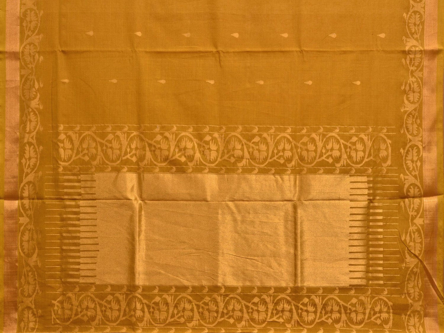 Mustard Uppada Cotton Handloom Saree with Border Design u2219