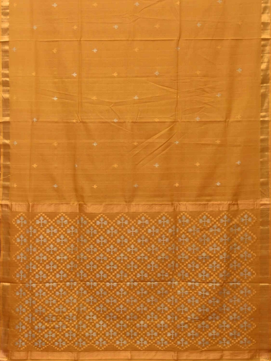 Mustard Uppada Cotton Handloom Saree with Jamdani Pallu Design u2153