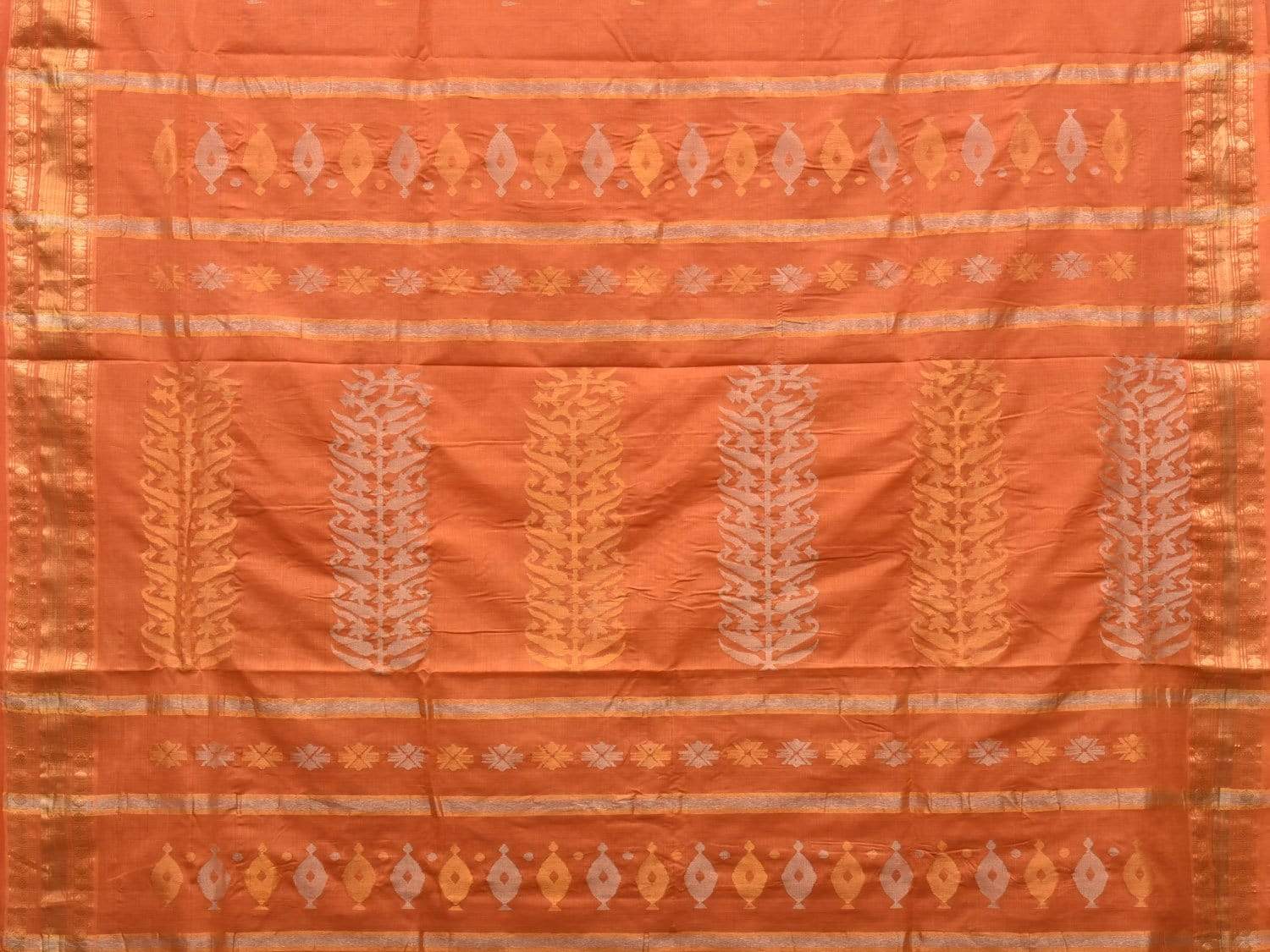 Mustard Uppada Cotton Handloom Saree with Karpur Pallu Design u1765