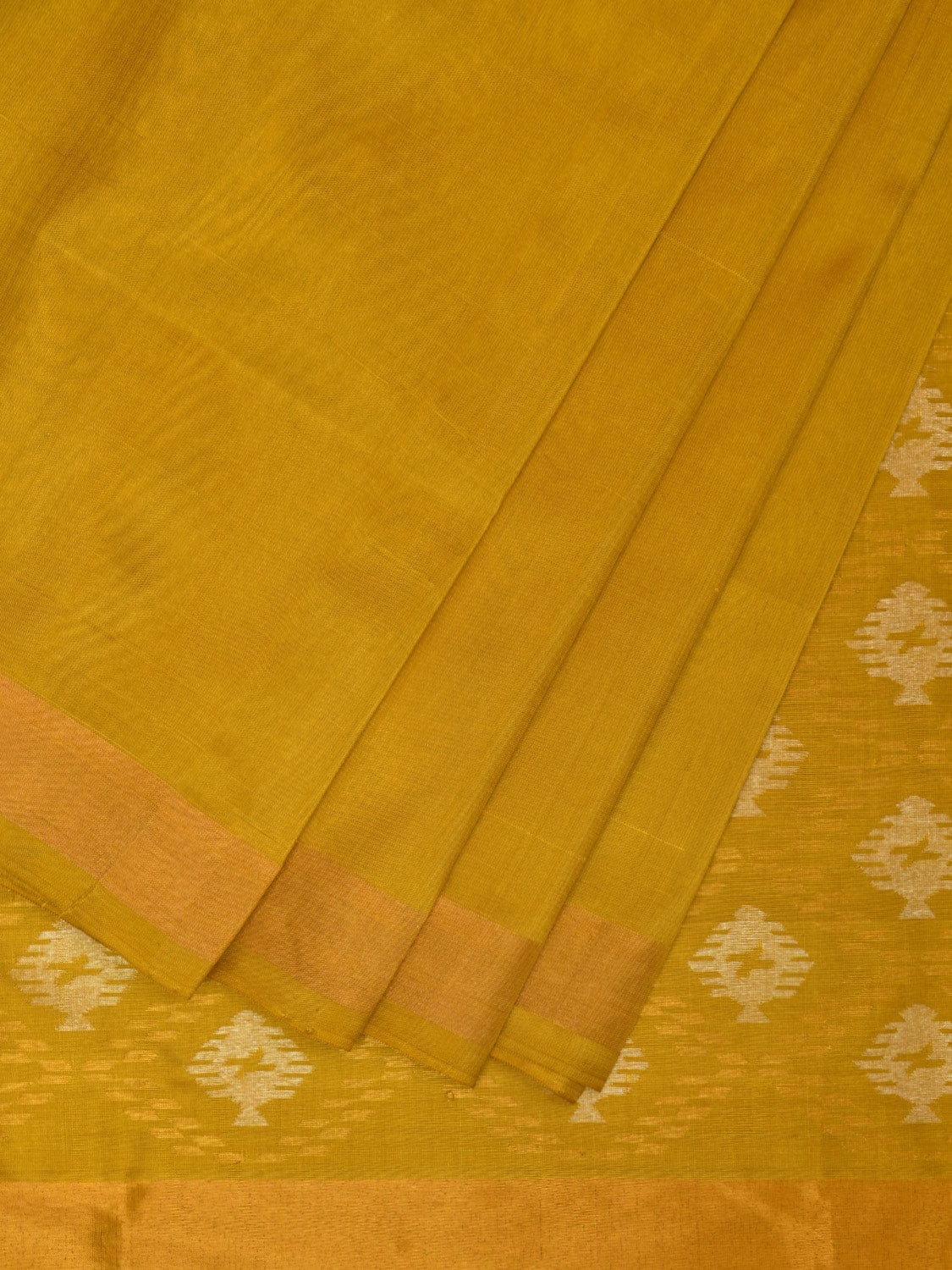 Mustard Uppada Silk Handloom Saree with Birds and Jamdani Pallu Design u2251