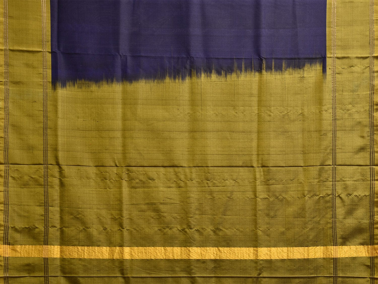 Navy and Green Uppada Silk Handloom Saree with Big Checks Design u2365