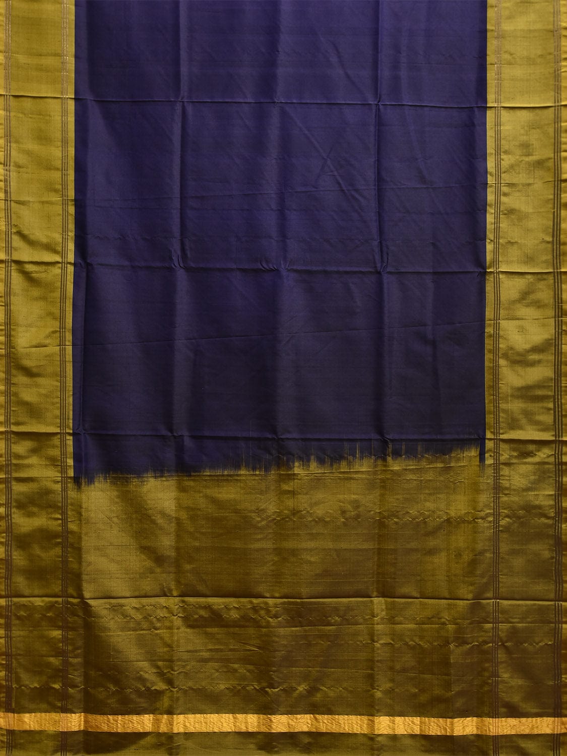 Navy and Green Uppada Silk Handloom Saree with Big Checks Design u2365