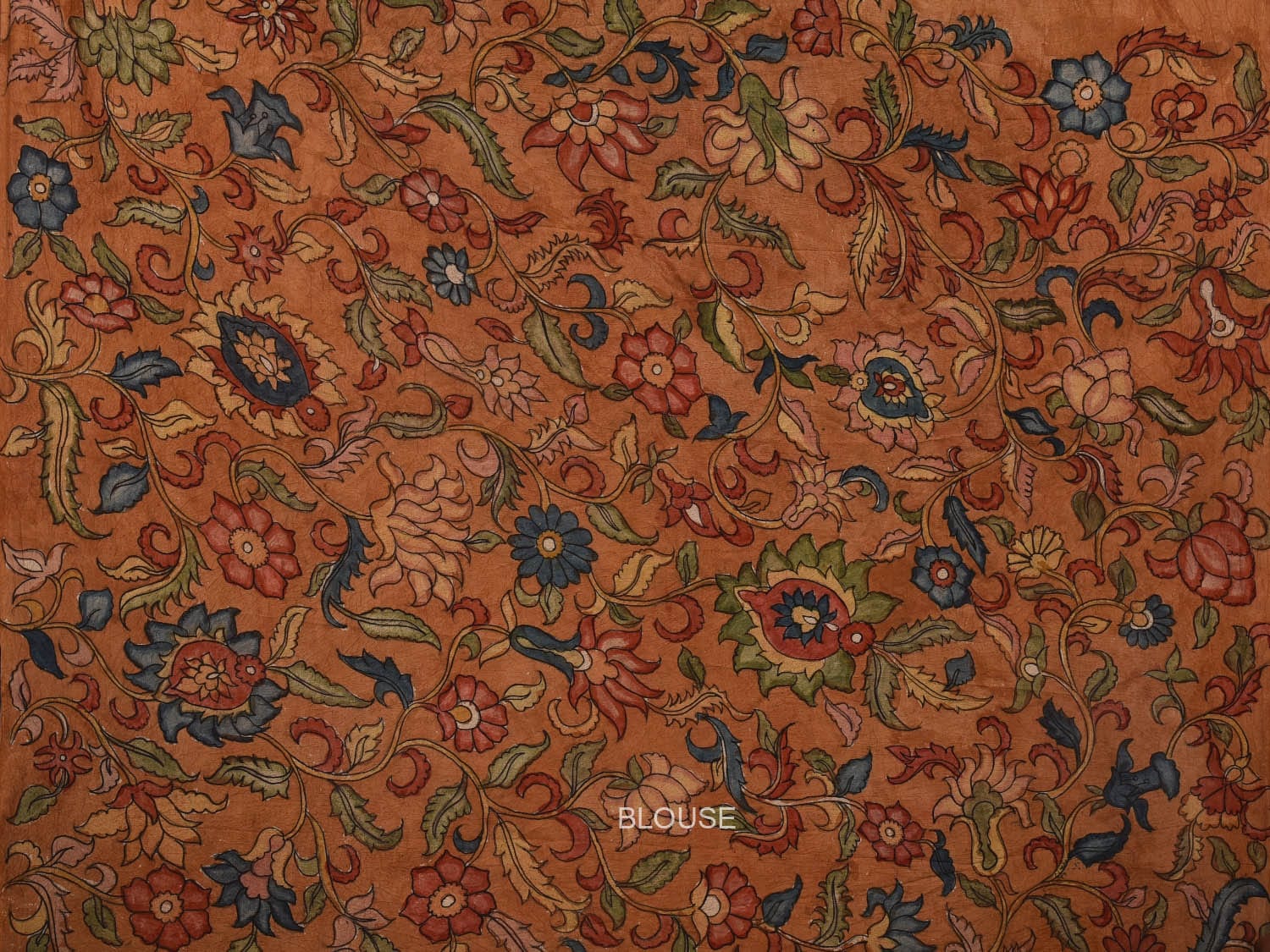 Navy and Mustard Bandhani Silk Handloom Saree with Kalamkari Pallu and Blouse Design bn0443