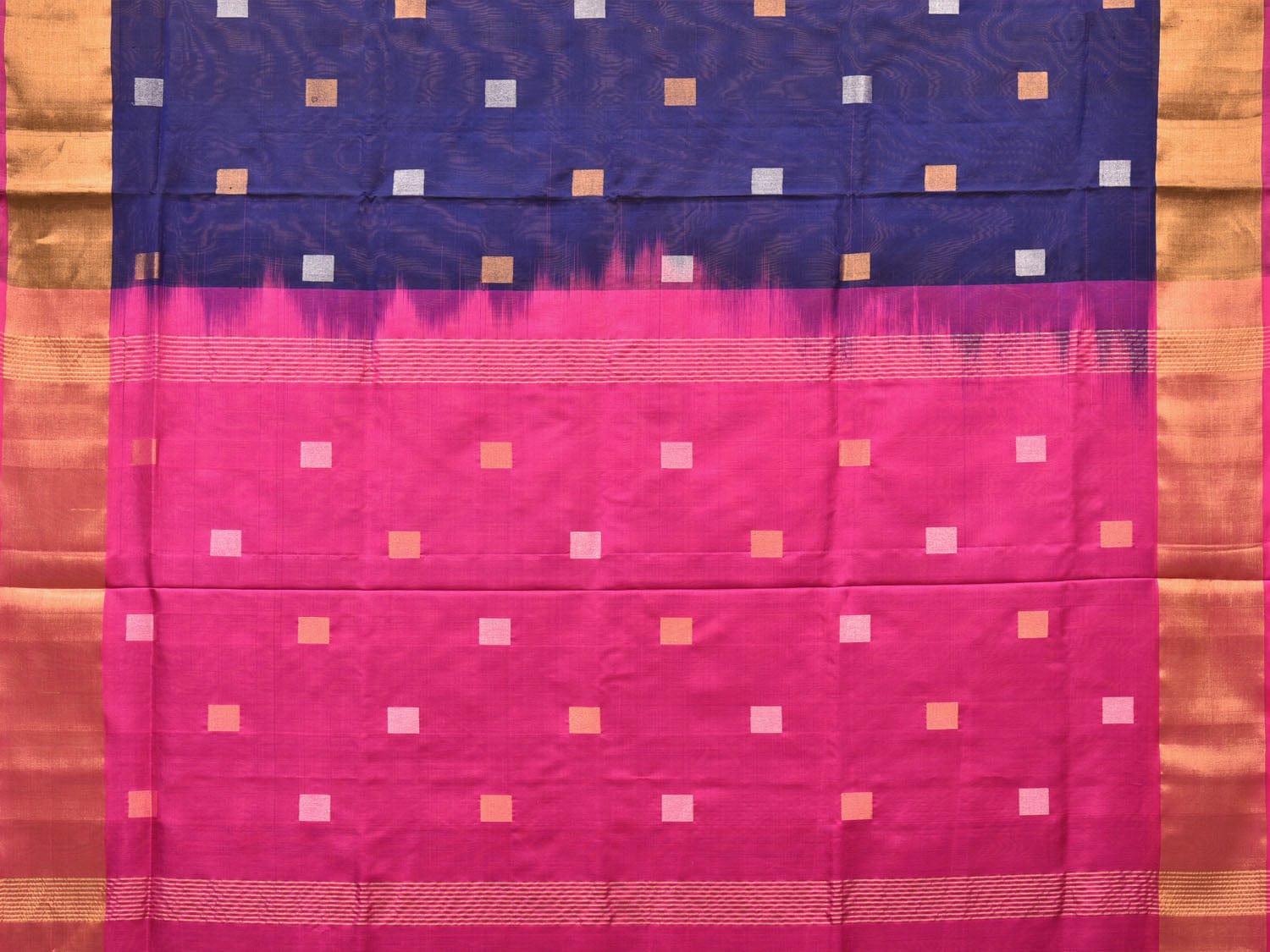 Navy and Pink Uppada Silk Handloom Saree with Buta Design u1984