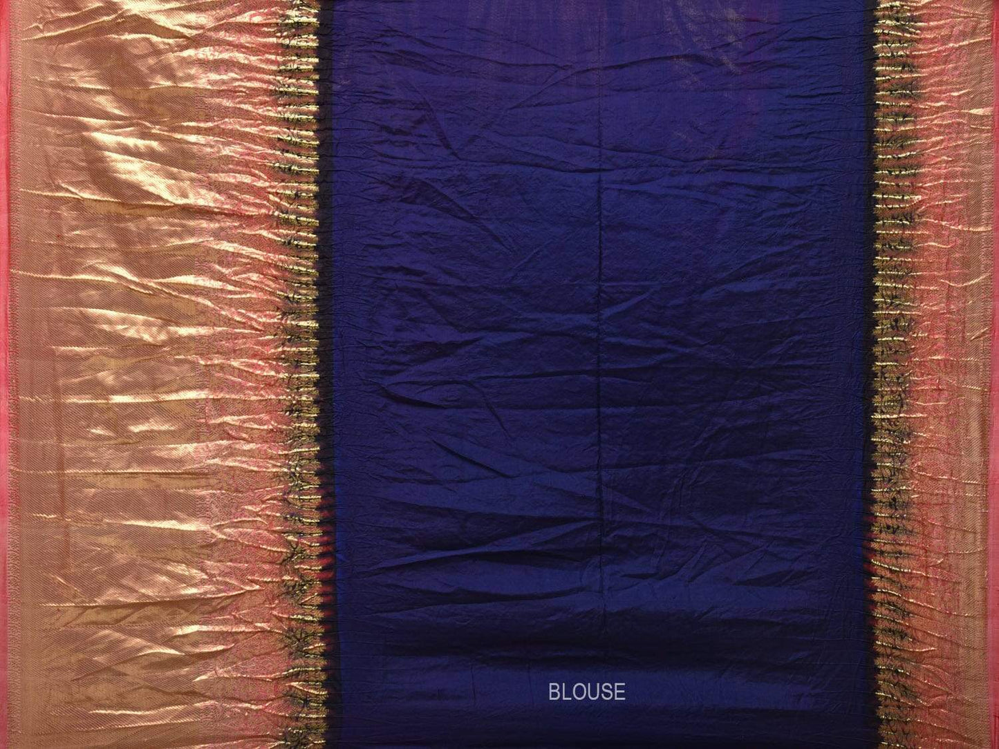 Navy Bandhani Kanchipuram Silk Handloom Saree with Big Border Design bn0165