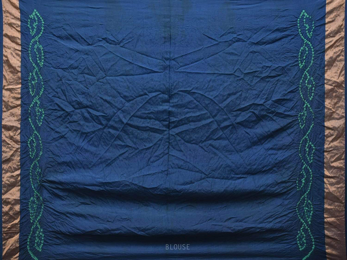 Navy Bandhani Uppada Silk Handloom Saree with Nilambari Buta Design bn0192