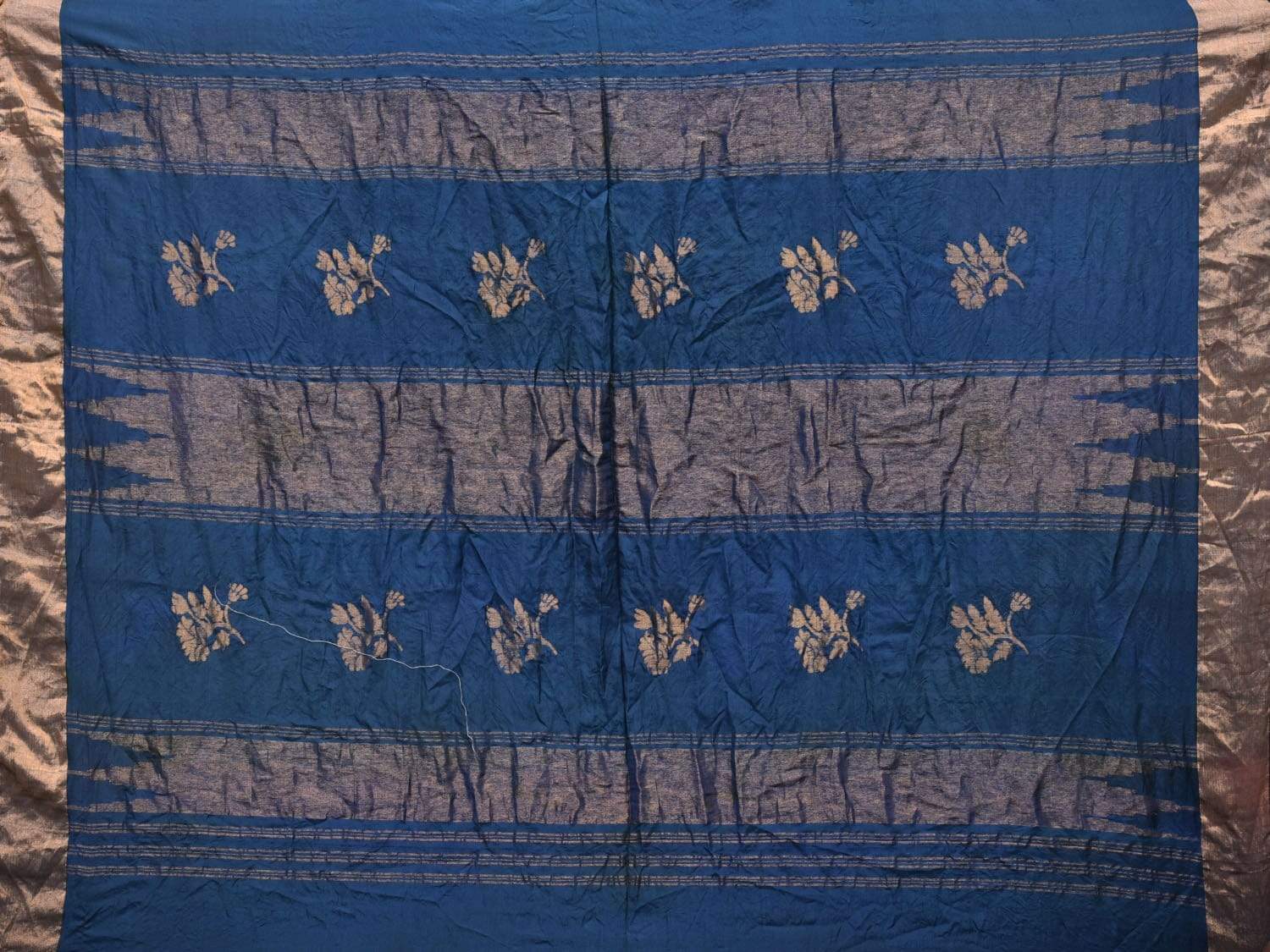 Navy Bandhani Uppada Silk Handloom Saree with Nilambari Buta Design bn0192