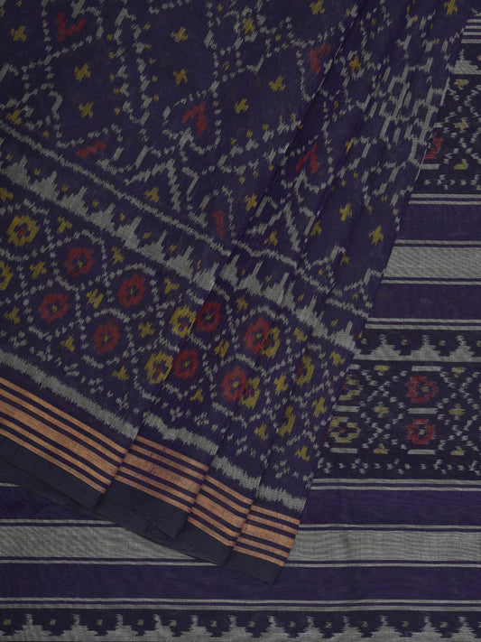 Navy Ikat Cotton Handloom Saree with All Over Design i0715