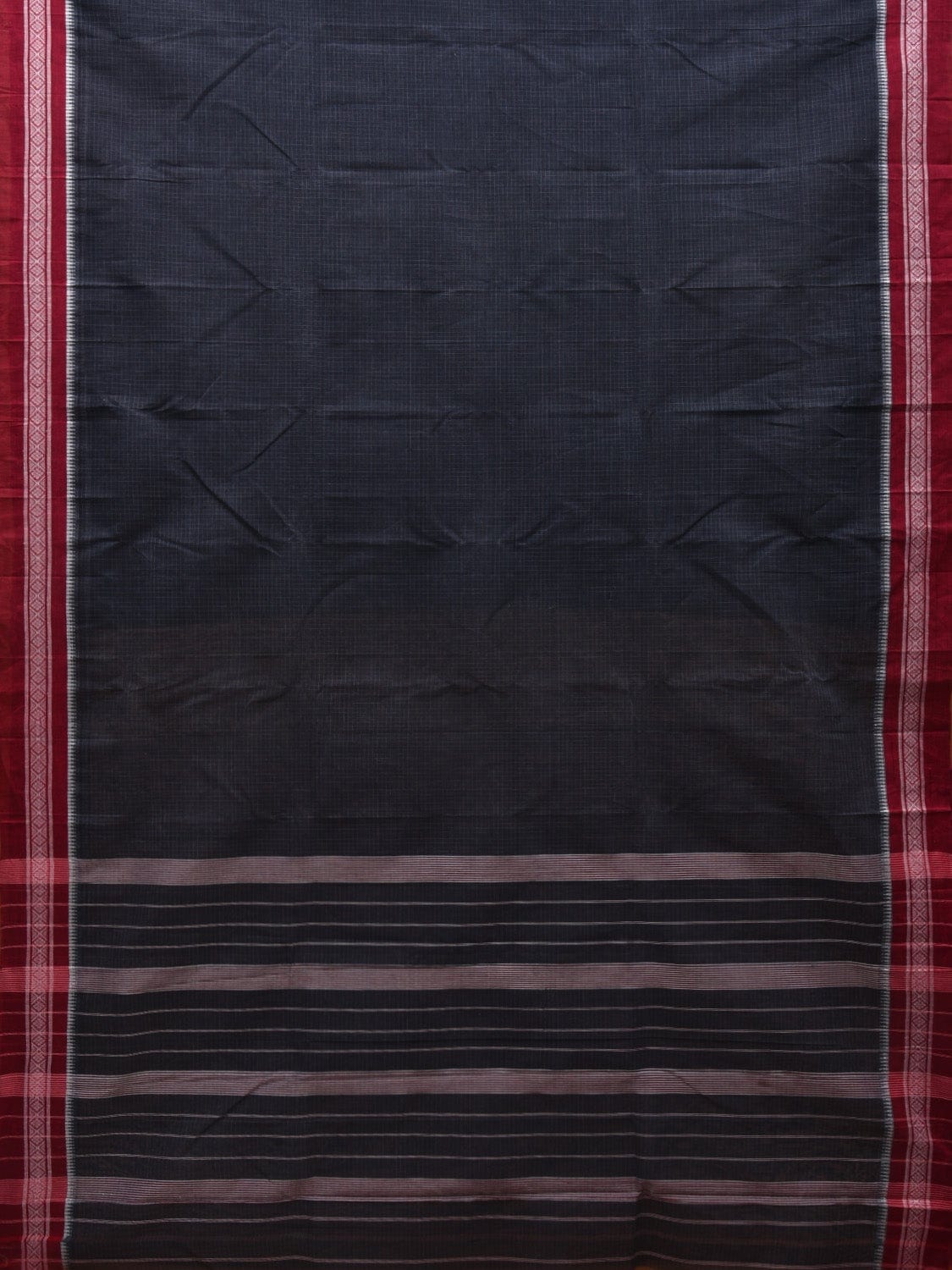 Navy Narayanpet Cotton Handloom Saree with Checks Design No Blouse np0534