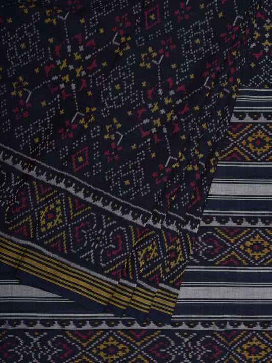 Navy Pochampally Ikat Cotton Handloom Saree with All Over Body Design i0634