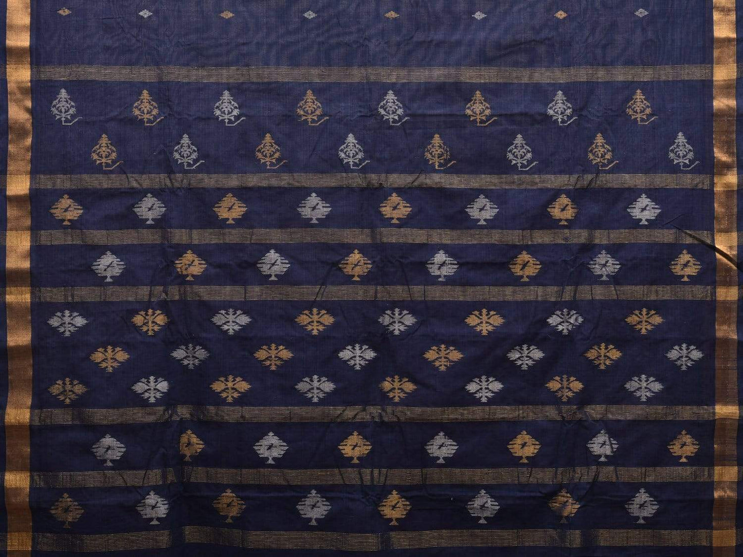 Navy Uppada Cotton Handloom Saree with Assorted Buta Pallu Design u1818