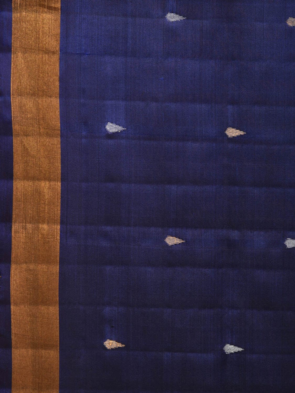 Navy Uppada Silk Handloom Saree with Karpur Pallu Design u1991