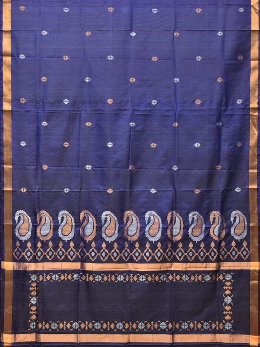 Navy Uppada Silk Handloom Saree with Mango Pallu Design u2060