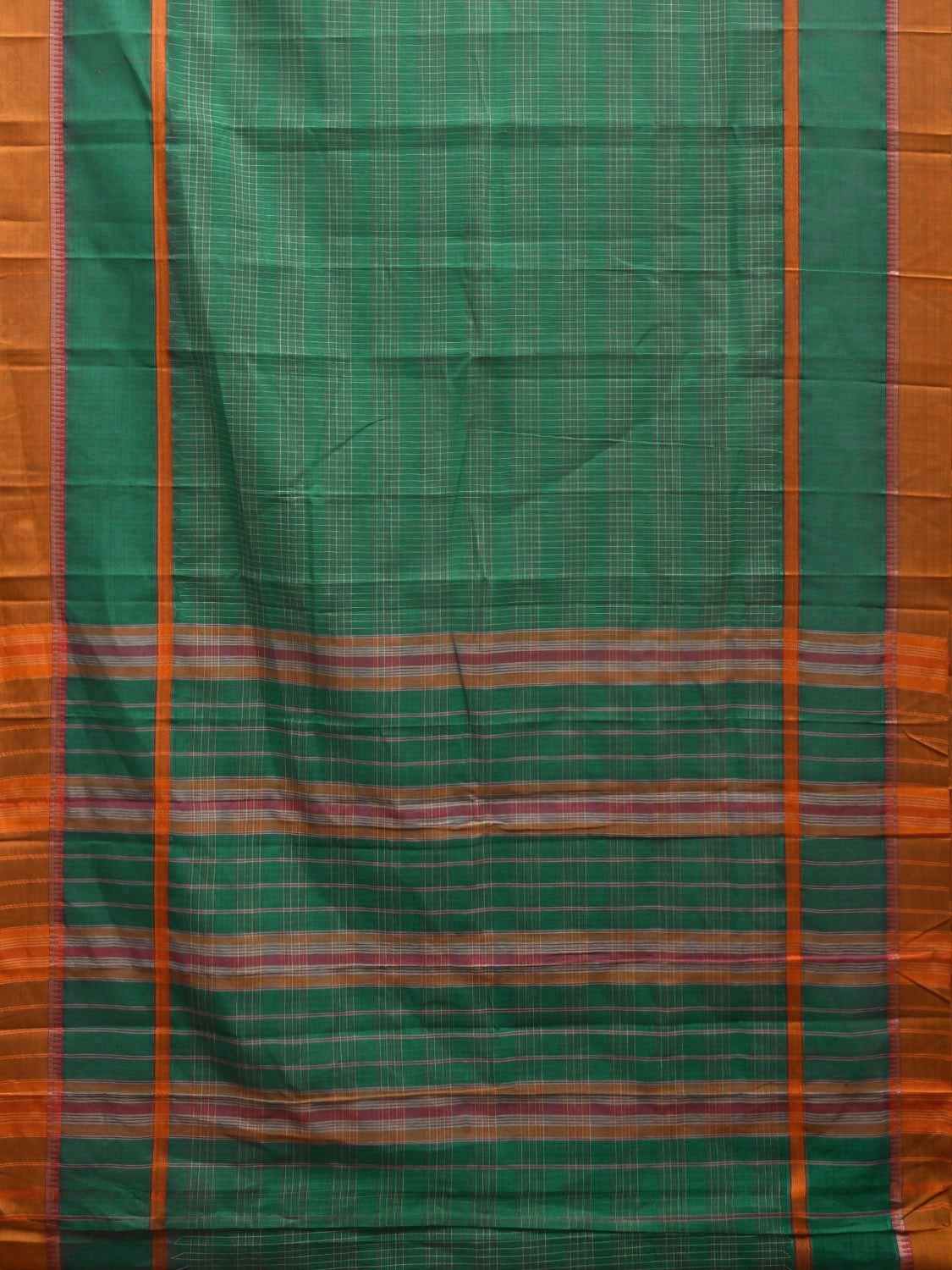 Green Narayanpet Cotton Handloom Saree with Big Border Design No Blouse np0899
