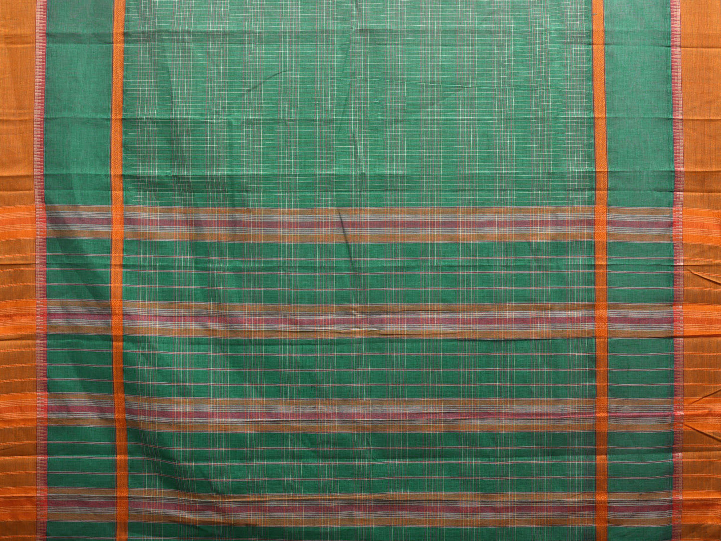 Green Narayanpet Cotton Handloom Saree with Big Border Design No Blouse np0899