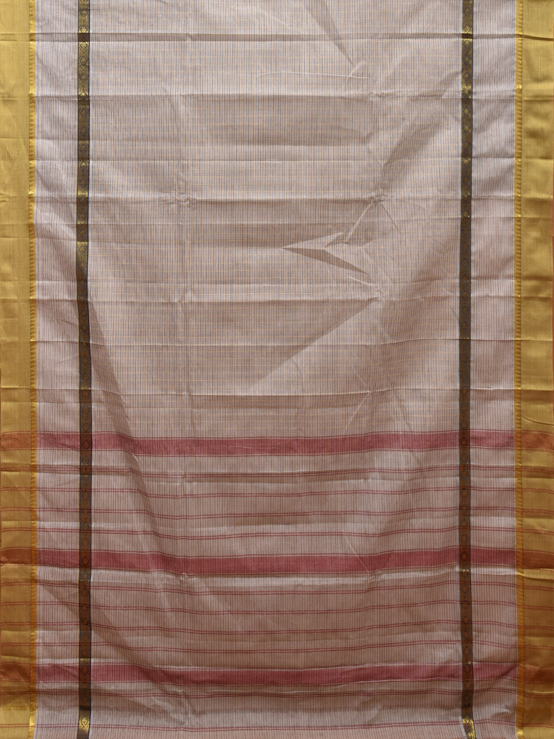 Light Grey Narayanpet Cotton Handloom Saree with Checks Design No Blouse np0959