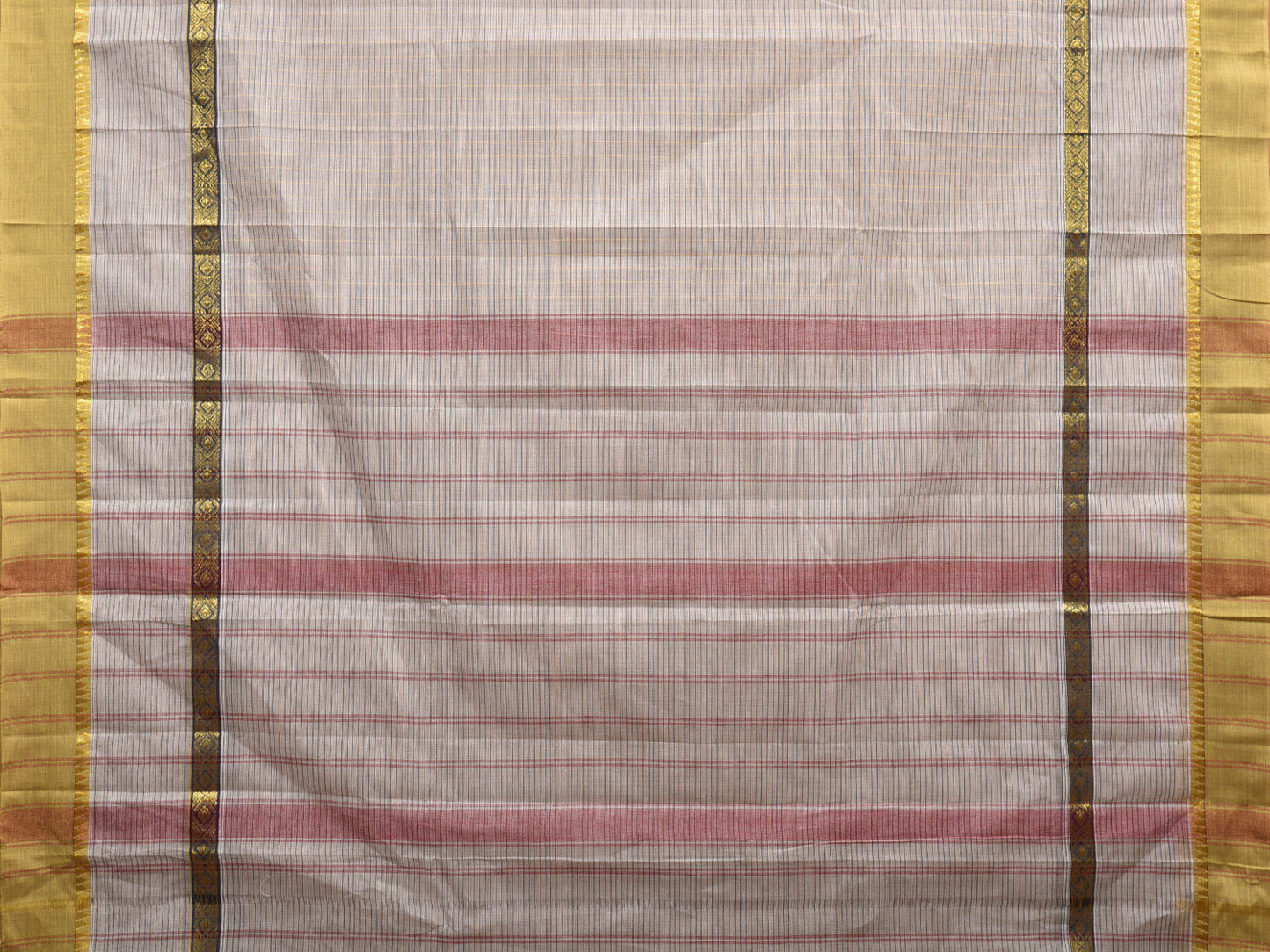 Light Grey Narayanpet Cotton Handloom Saree with Checks Design No Blouse np0959