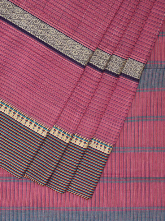 Pink Narayanpet Cotton Handloom Saree with Checks Design No Blouse np0967