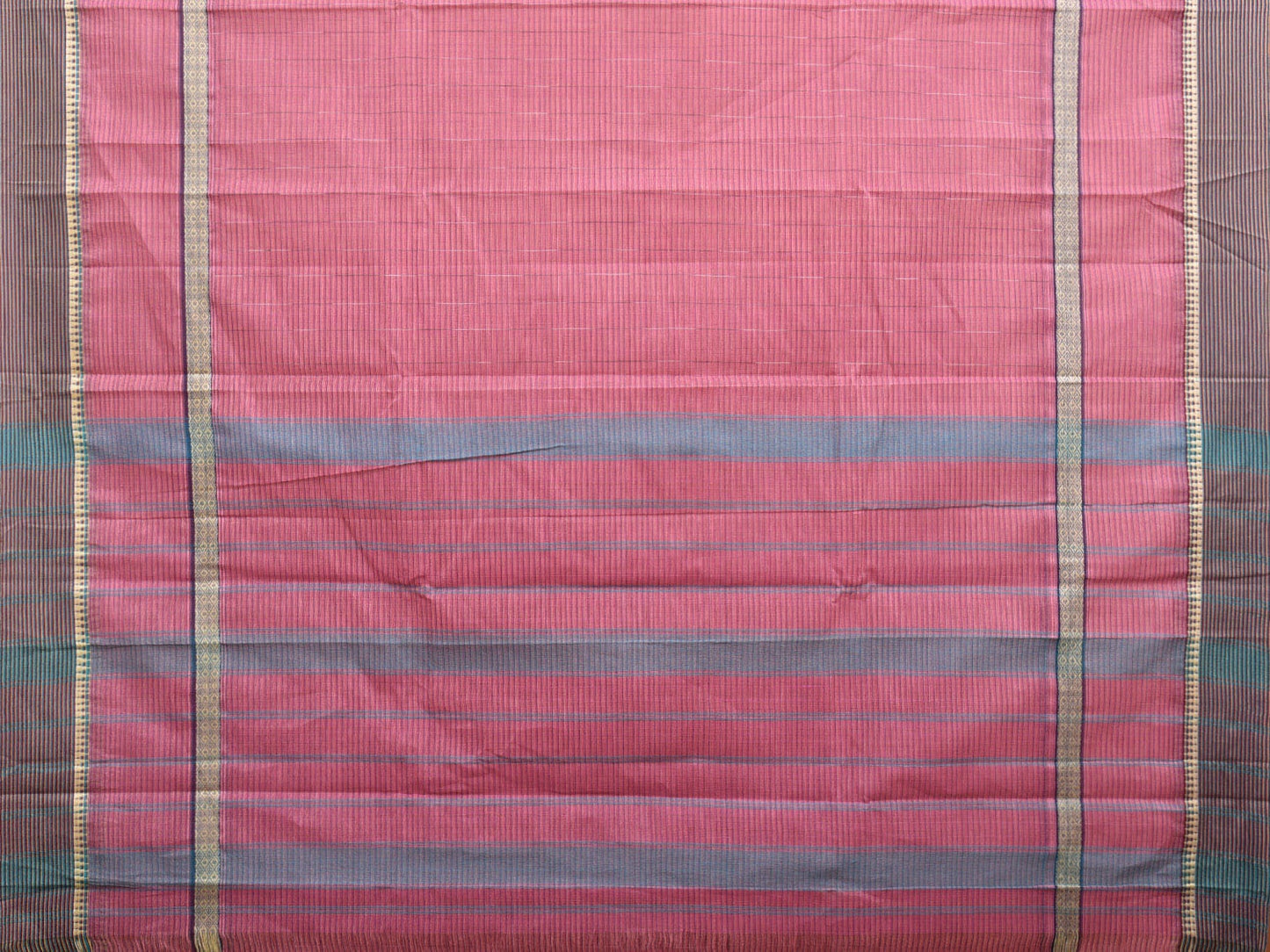 Pink Narayanpet Cotton Handloom Saree with Checks Design No Blouse np0967