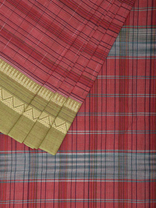 Peach Narayanpet Cotton Handloom Saree with Ganga-Jamuna Border Design No Blouse np0977