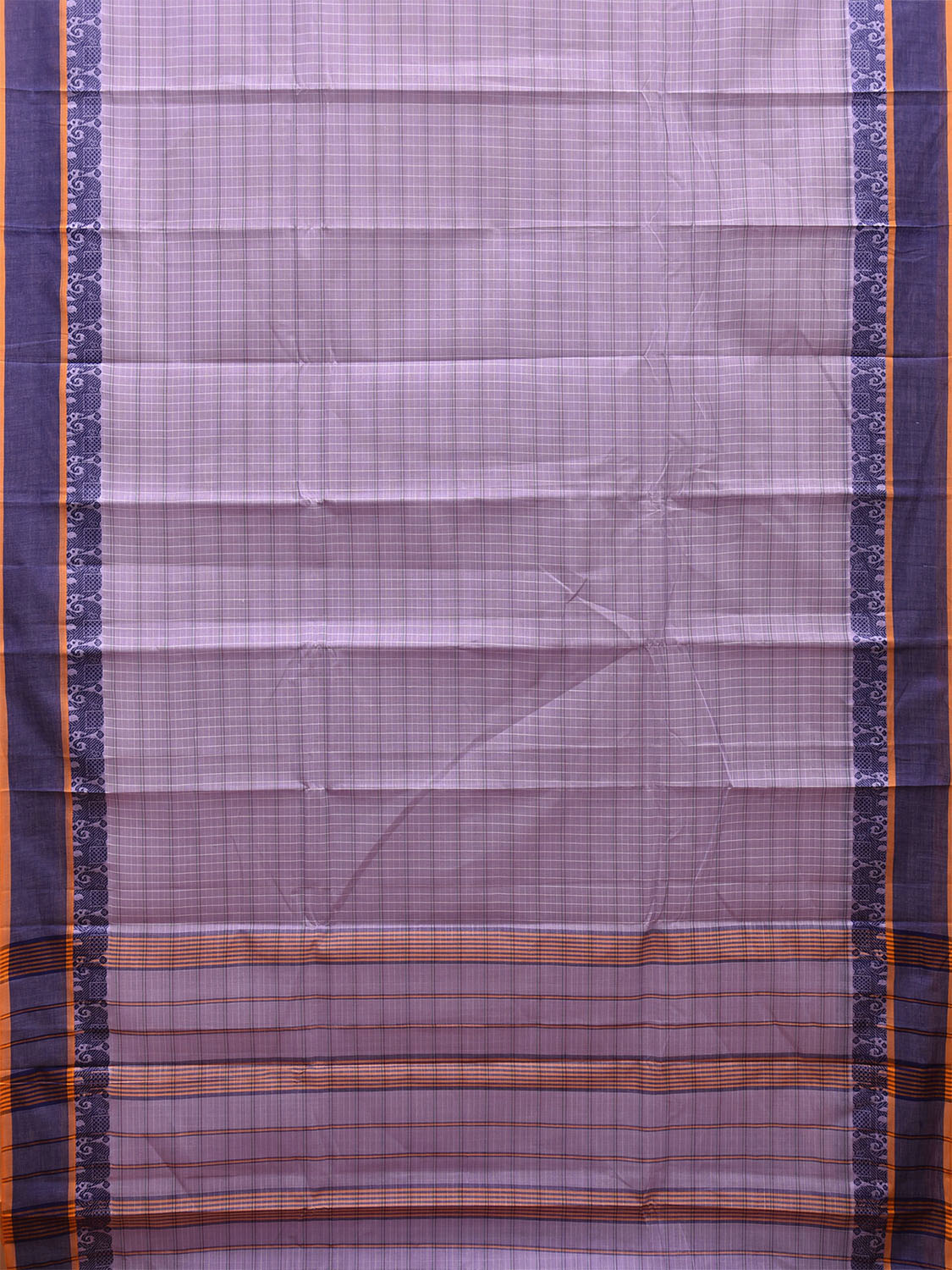 Lavender Narayanpet Cotton Handloom Saree with Elephant Border Design No Blouse np0979