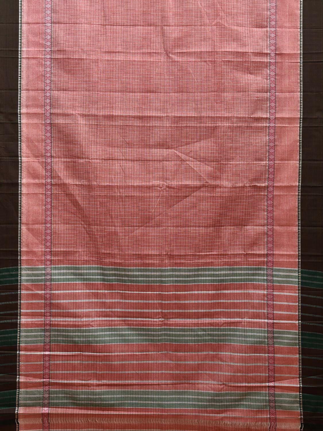 Light Pink Narayanpet Cotton Handloom Saree with Strips Design No Blouse np1001