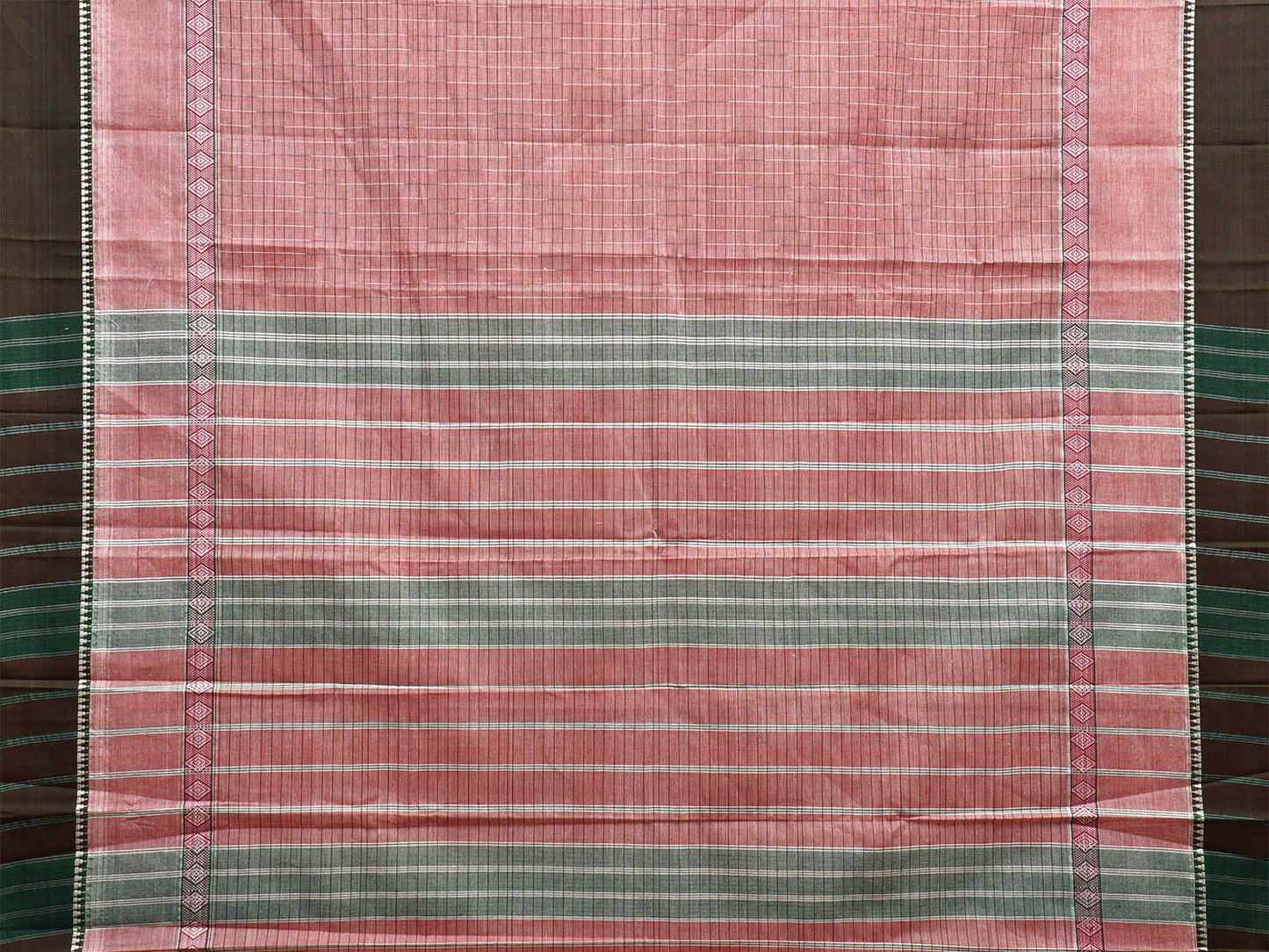 Light Pink Narayanpet Cotton Handloom Saree with Strips Design No Blouse np1001